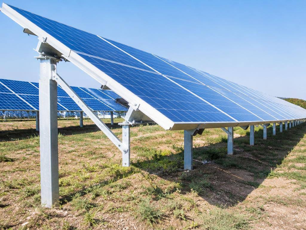 Estrutura metálica de suporte para placas fotovoltaicas